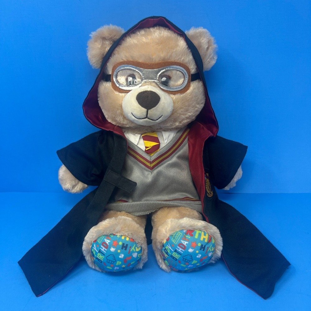 Build A Bear Harry Potter Plush Tan Gryffindor Robe Quidditch Goggles Outfit 15"